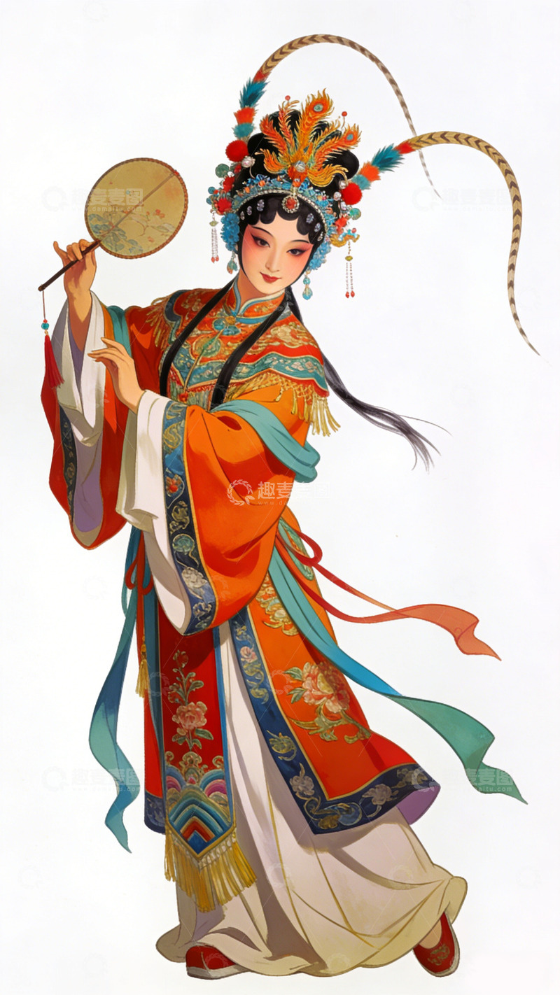 高清大图下载【趣麦麦图】中国传统戏曲人物插画