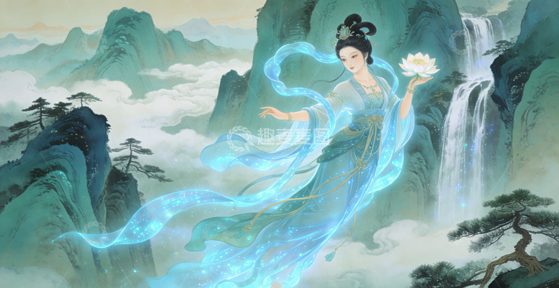 高清大图下载【趣麦麦图】仙女神话山水插画