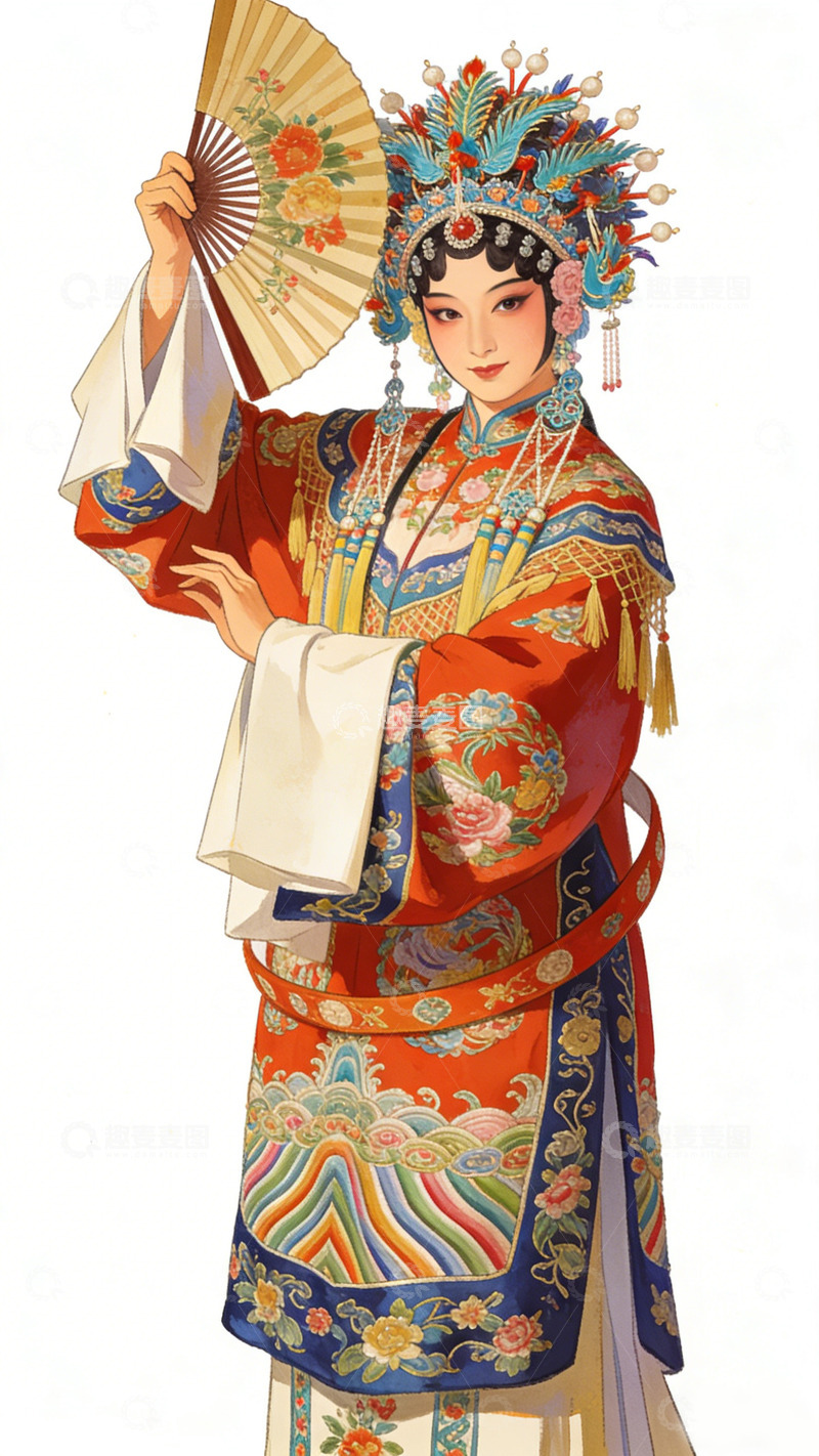 高清大图下载【趣麦麦图】传统戏曲人物插画设计素材