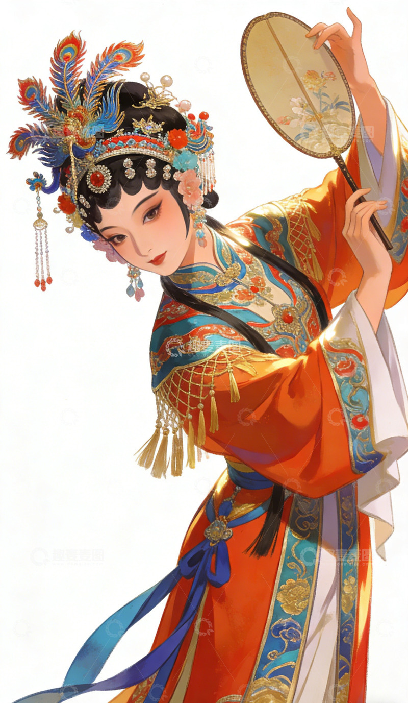 高清大图下载【趣麦麦图】传统戏曲人物插画