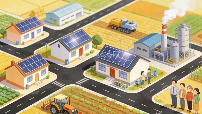 高清大图下载【趣麦麦图】卡通风格可持续农业场景插画