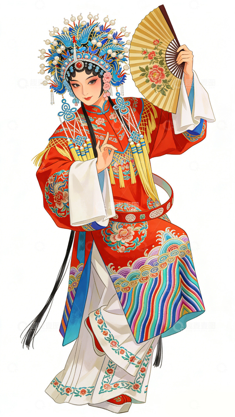 高清大图下载【趣麦麦图】京剧角色插画