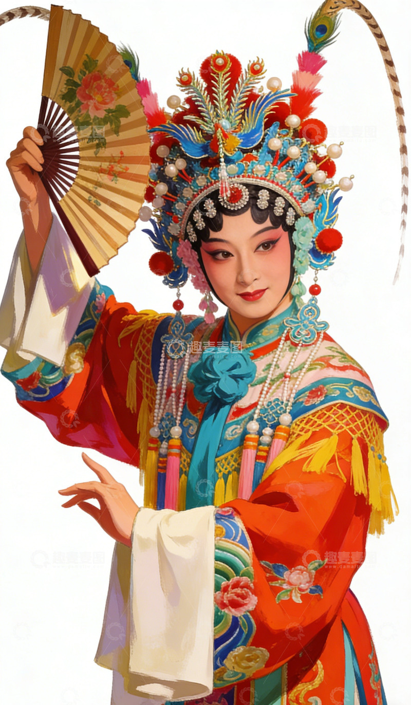 高清大图下载【趣麦麦图】京剧服饰华丽装扮艺术照