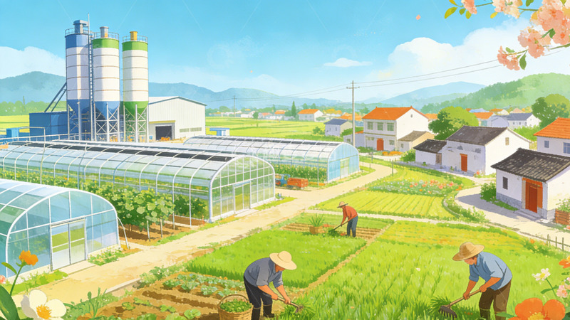 高清大图下载【趣麦麦图】乡村田园风光插画