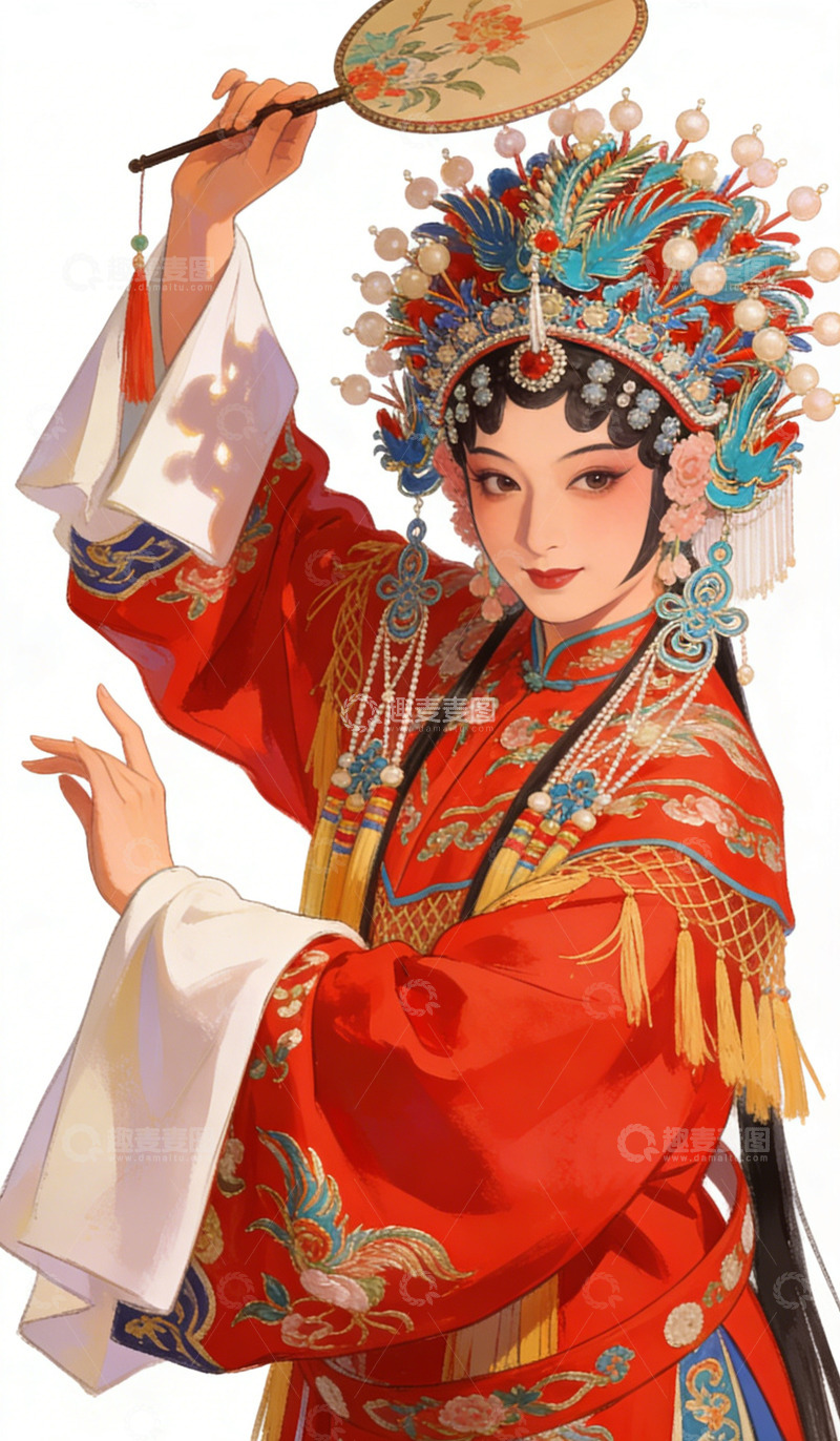 高清大图下载【趣麦麦图】京剧人物插画