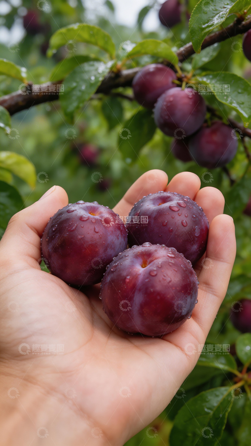 高清大图下载【趣麦麦图】紫色甜李子展示摄影2
