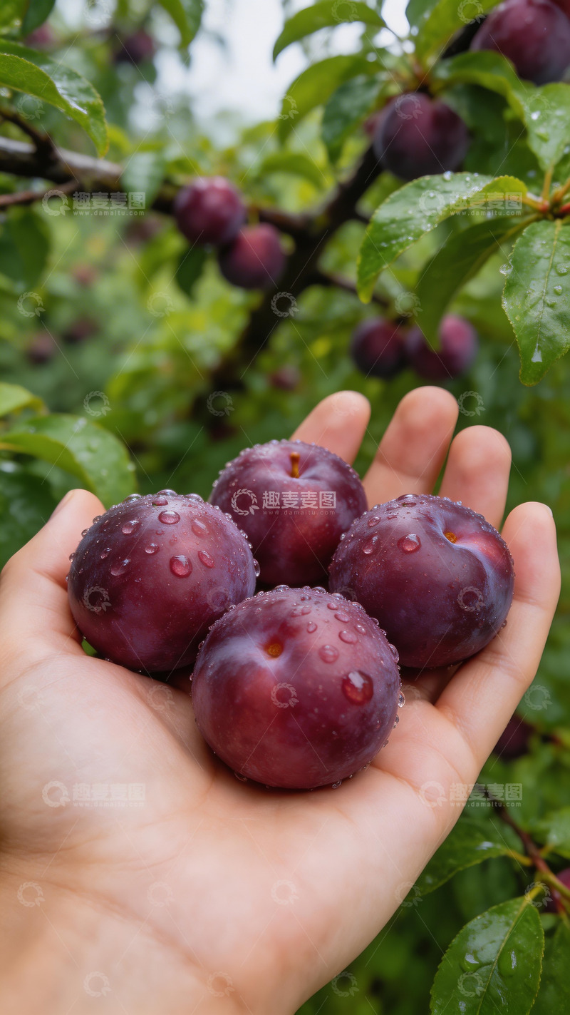 高清大图下载【趣麦麦图】紫色甜李子展示摄影1