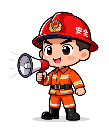 消防员宣传卡通形象设计素材