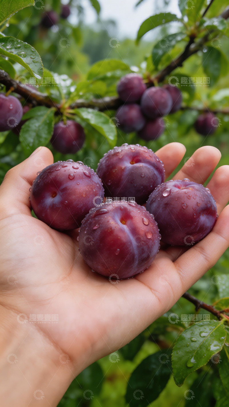高清大图下载【趣麦麦图】紫色甜李子展示摄影3