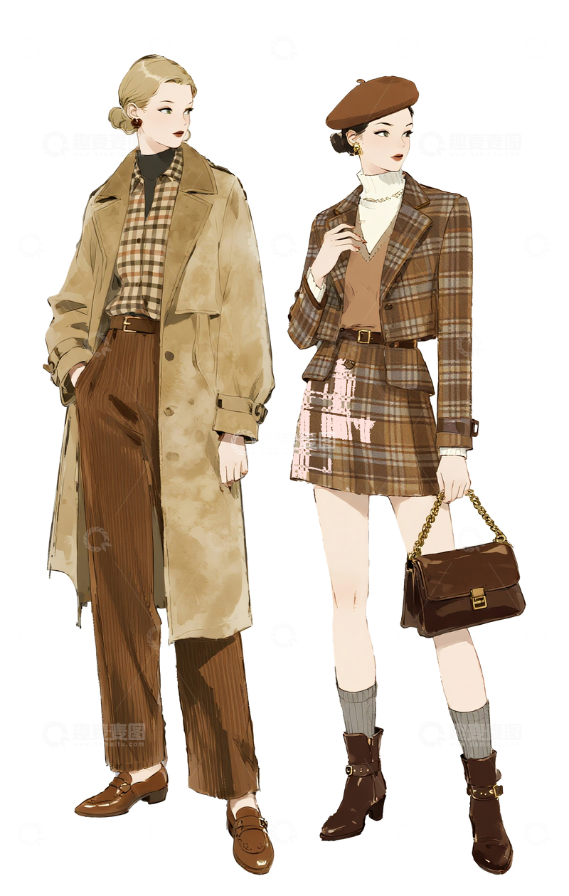 源文件下载【趣麦麦图】英伦风格女模特3