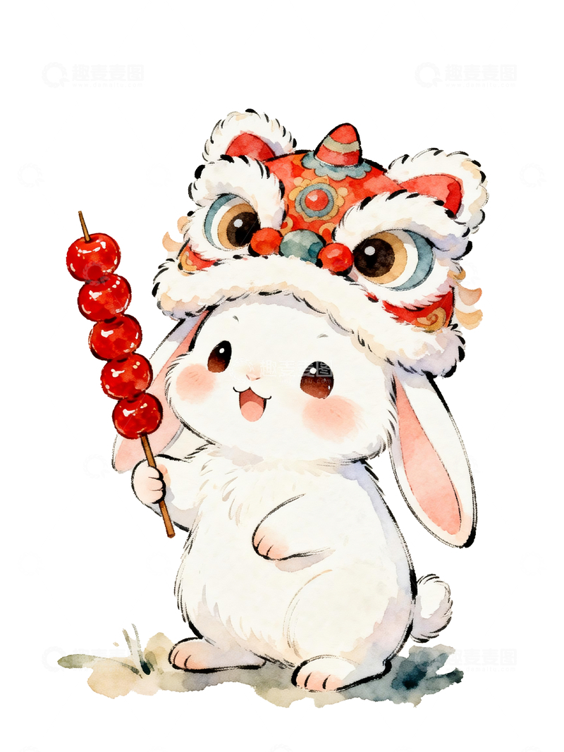 源文件下载【趣麦麦图】拿着糖葫芦的兔子2