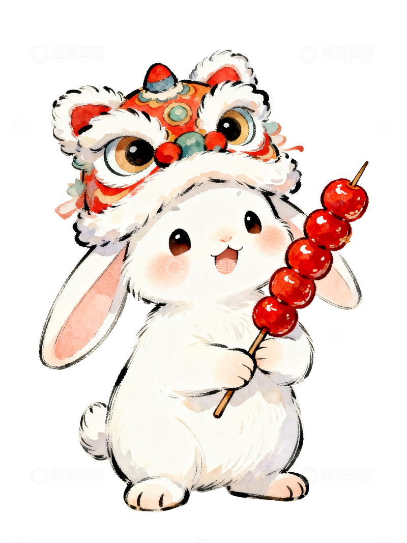 源文件下载【趣麦麦图】拿着糖葫芦的兔子4