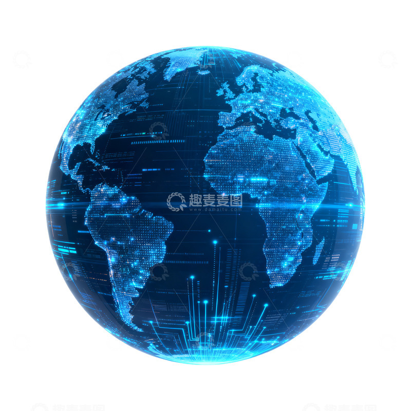 高清大图下载【趣麦麦图】数字地球科技感图像