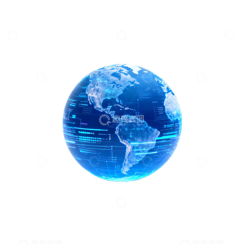 高清大图下载【趣麦麦图】科技风地球数字图像