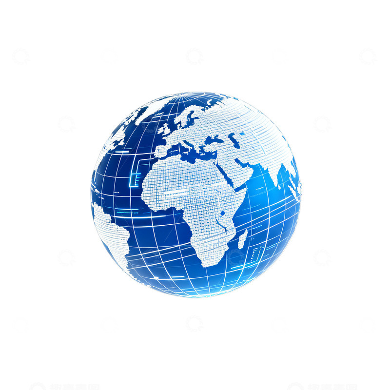 高清大图下载【趣麦麦图】蓝色地球图标设计元素