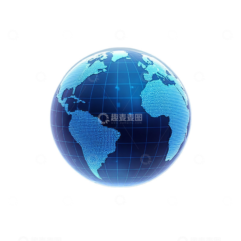 高清大图下载【趣麦麦图】3D渲染地球世界地理元素