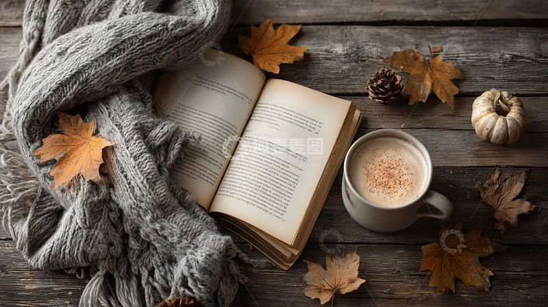 高清大图下载【趣麦麦图】秋日静谧书香时光