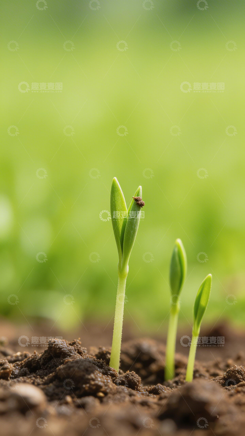 高清大图下载【趣麦麦图】嫩芽初露生机盎然