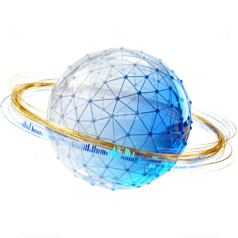 高清大图下载【趣麦麦图】科技感蓝色地球模型三维图形