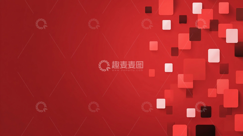 高清大图下载【趣麦麦图】红色方块的奇幻舞步