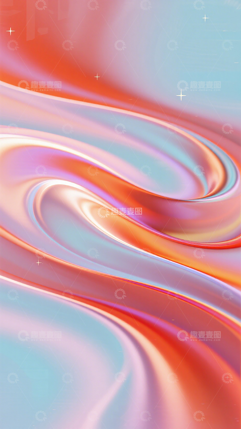 高清大图下载【趣麦麦图】梦幻流动色彩艺术壁纸