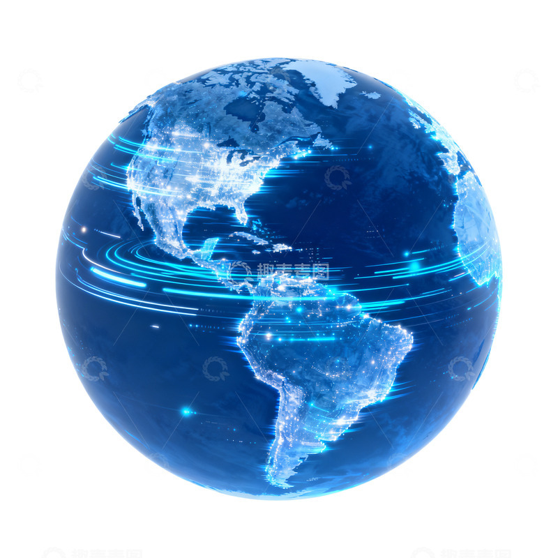 高清大图下载【趣麦麦图】科技感地球数字化插画