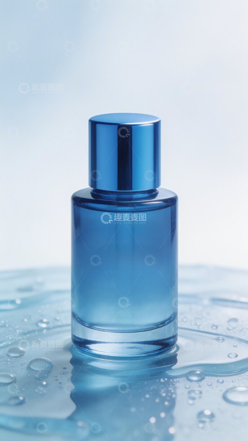 高清大图下载【趣麦麦图】蓝色香水瓶静物摄影