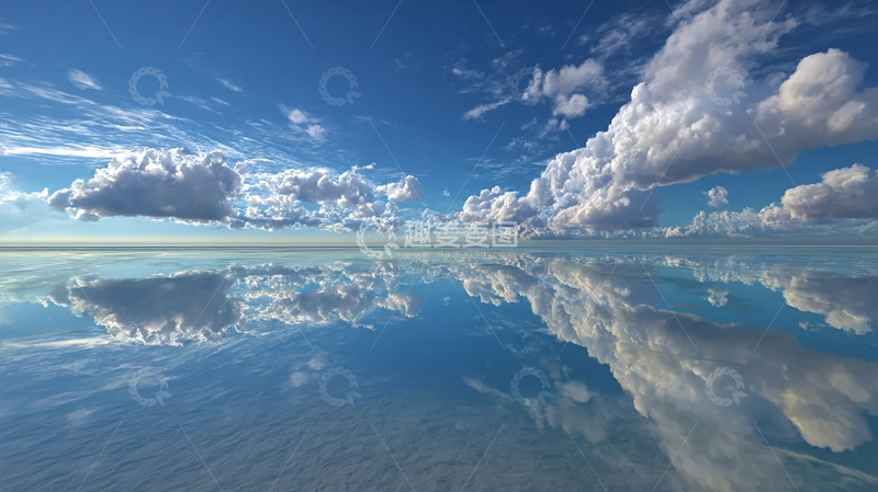 高清大图下载【趣麦麦图】天空之镜：云彩倒映湖面奇观