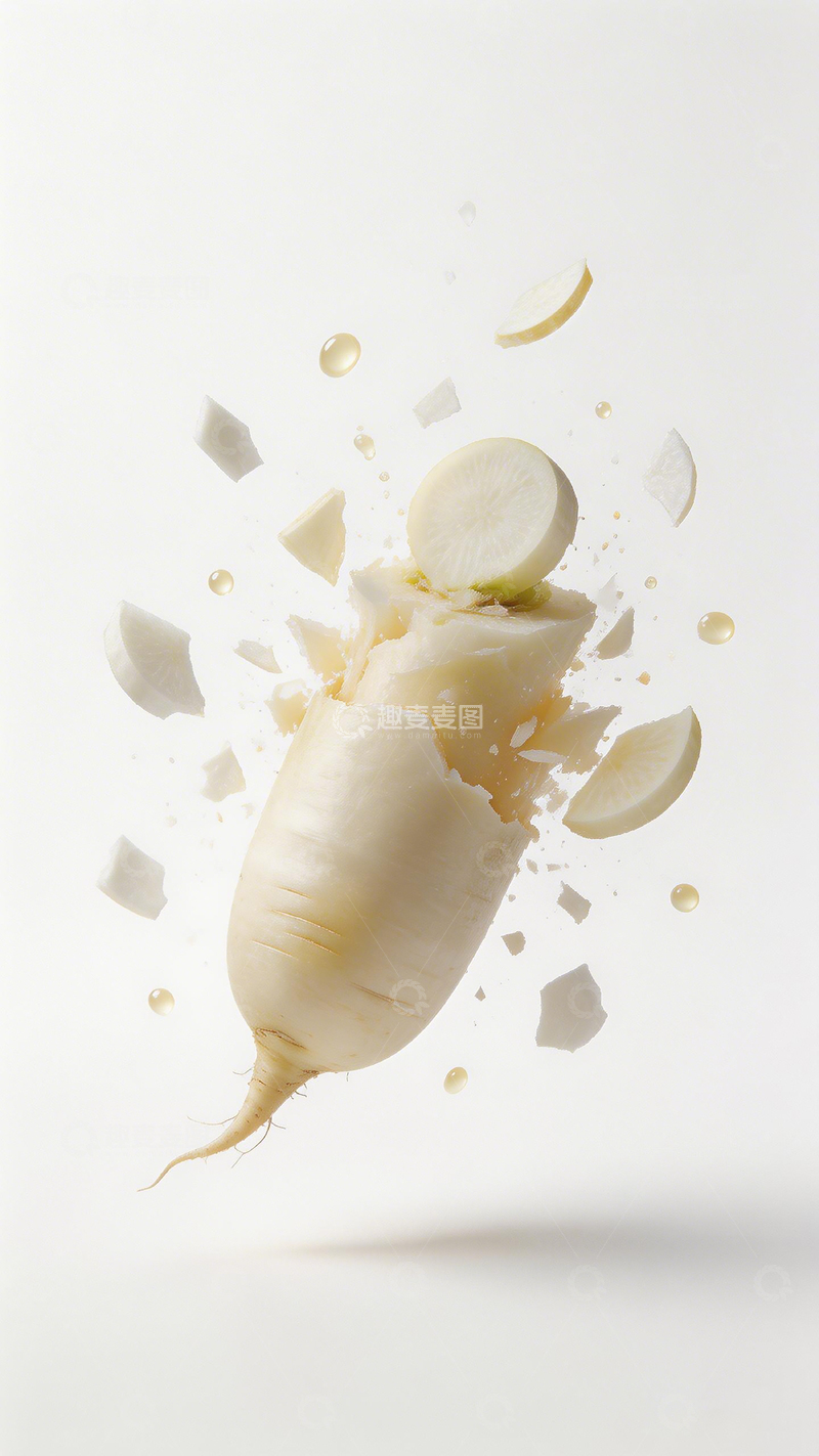 高清大图下载【趣麦麦图】动感飞溅新鲜生姜创意摄影