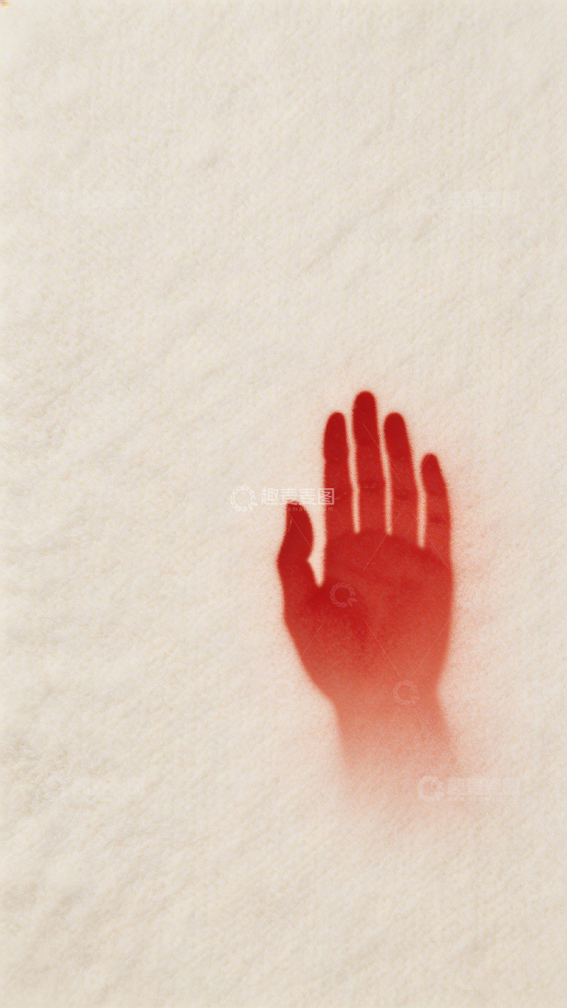 高清大图下载【趣麦麦图】红色手掌影子艺术摄影