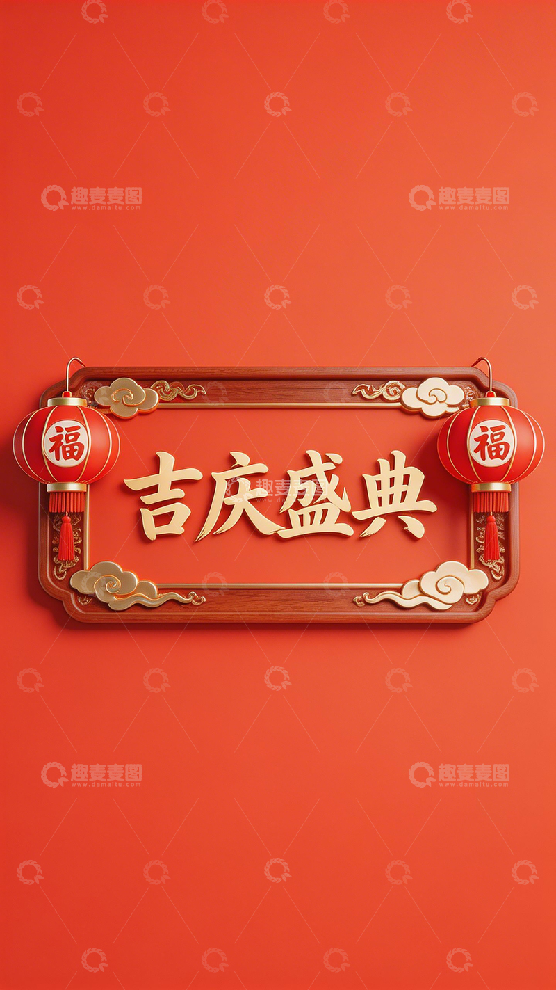 高清大图下载【趣麦麦图】喜庆盛典福字装饰设计