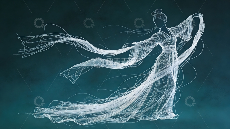 高清大图下载【趣麦麦图】超现实艺术线条画-舞女01