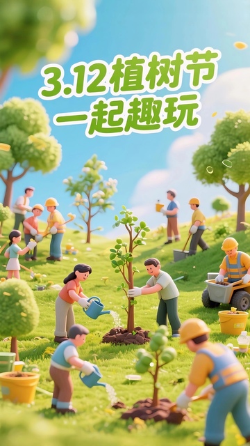 植树节手机海报