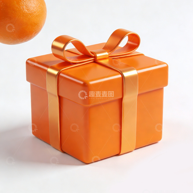 高清大图下载【趣麦麦图】橙色调礼物盒摄影
