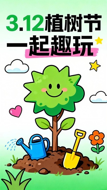 植树节卡通海报