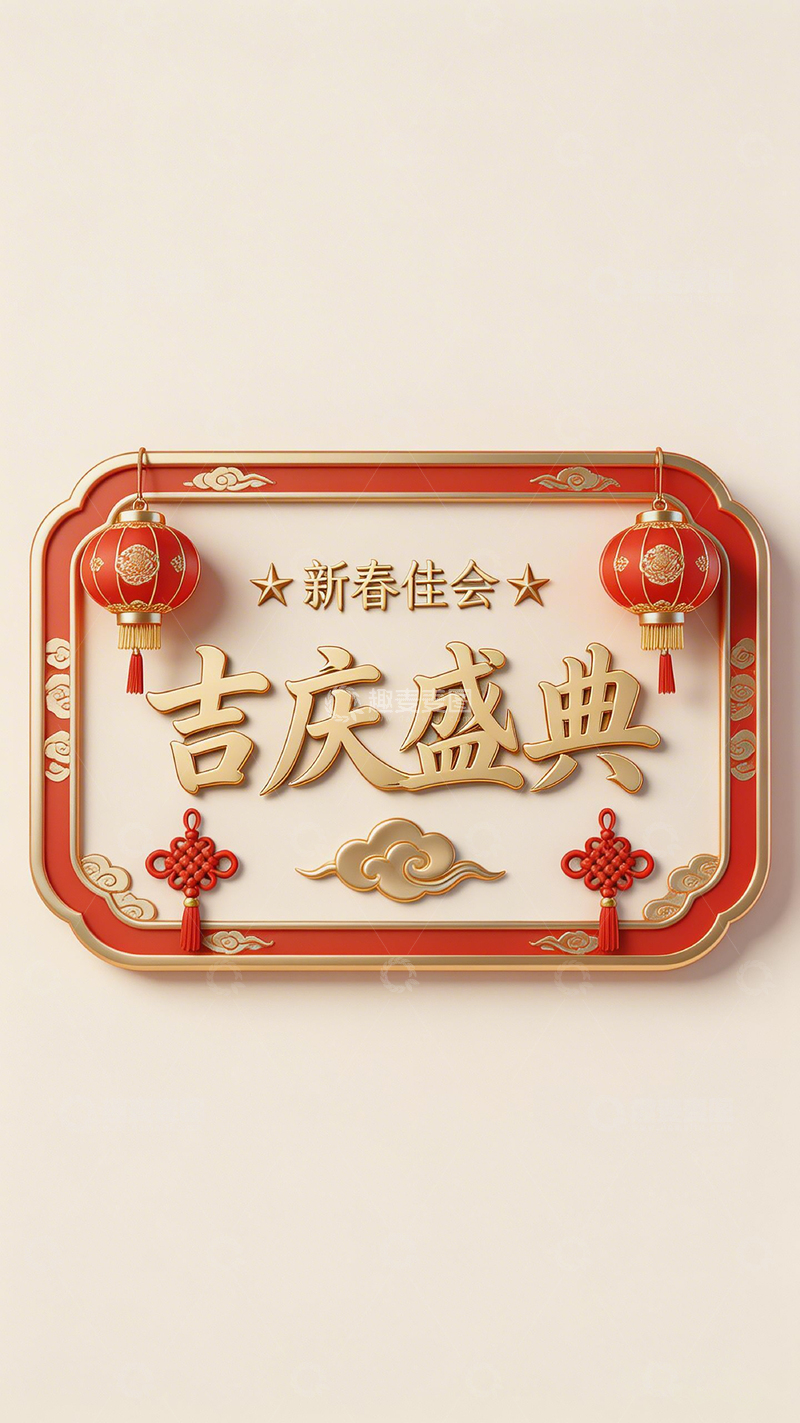 高清大图下载【趣麦麦图】新春佳节庆典装饰设计素材