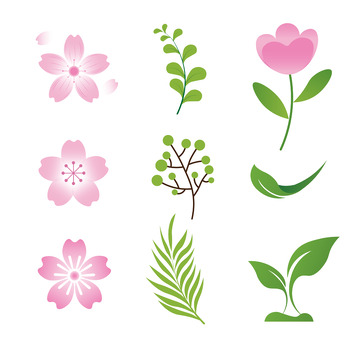 简约风花卉植物矢量图案设计素材