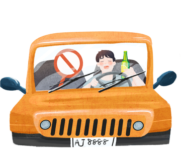 酒驾警示插画