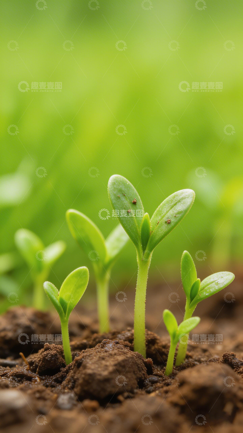 高清大图下载【趣麦麦图】新生幼苗土壤生长