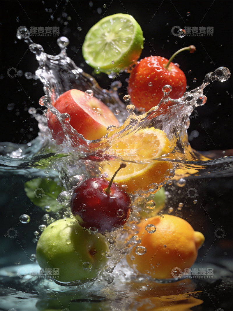 高清大图下载【趣麦麦图】水果落水摄影9
