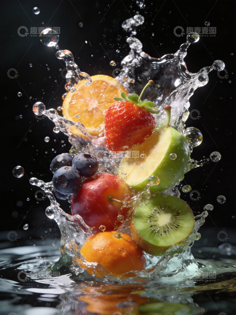 高清大图下载【趣麦麦图】水果落水摄影10