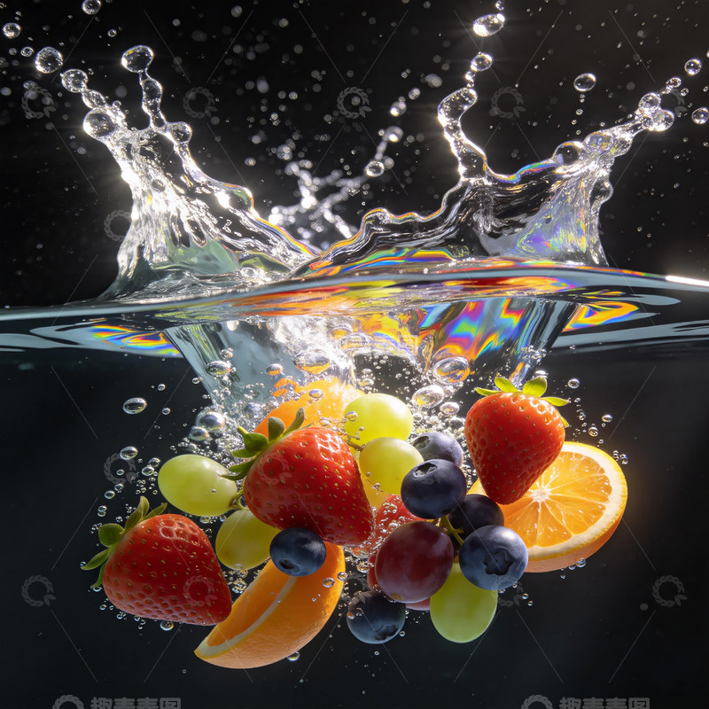 高清大图下载【趣麦麦图】水果落水摄影3