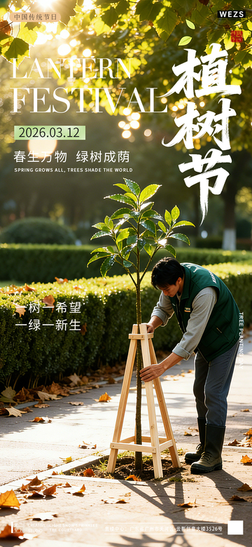 植树节宣传海报设计新生素材