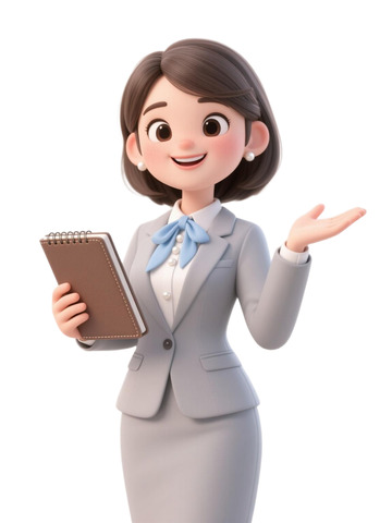 卡通商务女性讲解形象