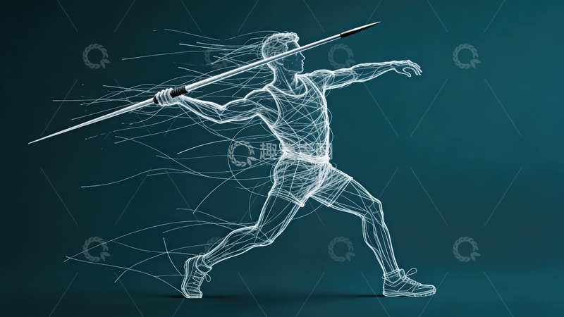 高清大图下载【趣麦麦图】超现实艺术线条画-标枪