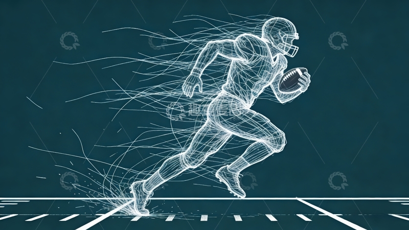 高清大图下载【趣麦麦图】超现实艺术线条画-橄榄球