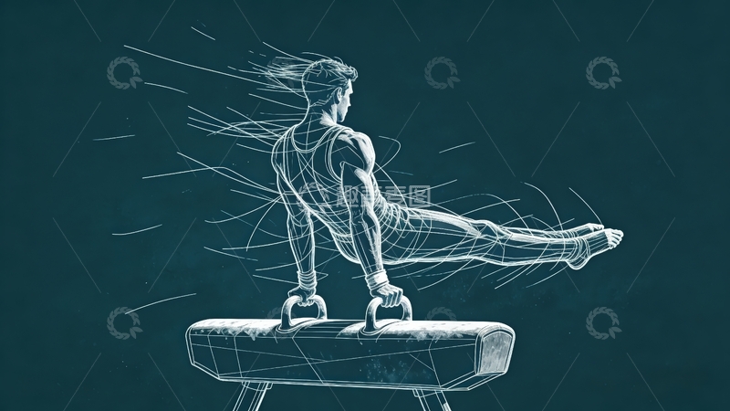 高清大图下载【趣麦麦图】超现实艺术线条画-鞍马