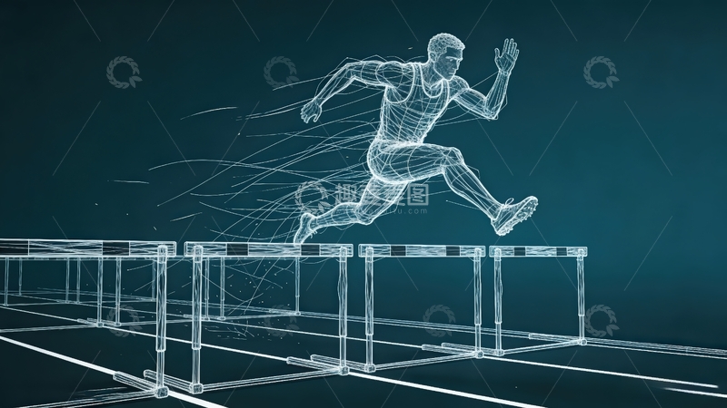 高清大图下载【趣麦麦图】超现实艺术线条画-跨栏