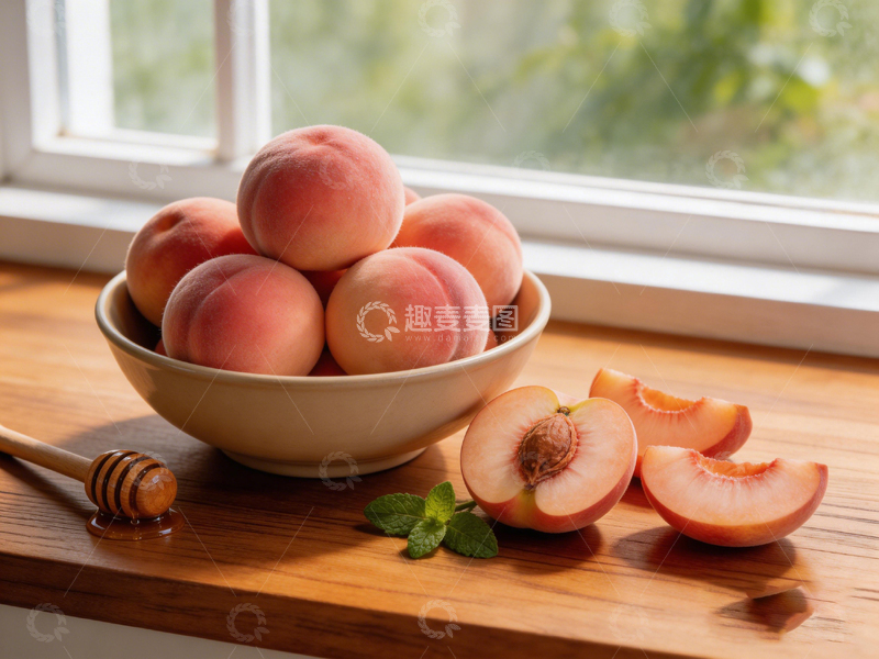 高清大图下载【趣麦麦图】清新田园风桃子静物摄影