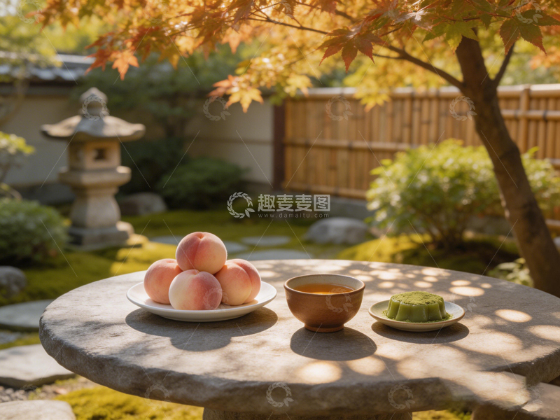 高清大图下载【趣麦麦图】日式庭院秋日茶点静物摄影